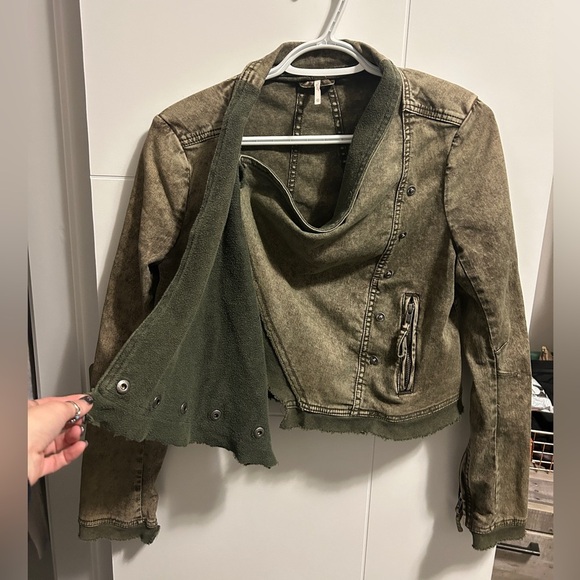 Free People Twill Moto Jacket Size X-Small - Picture 10 of 14